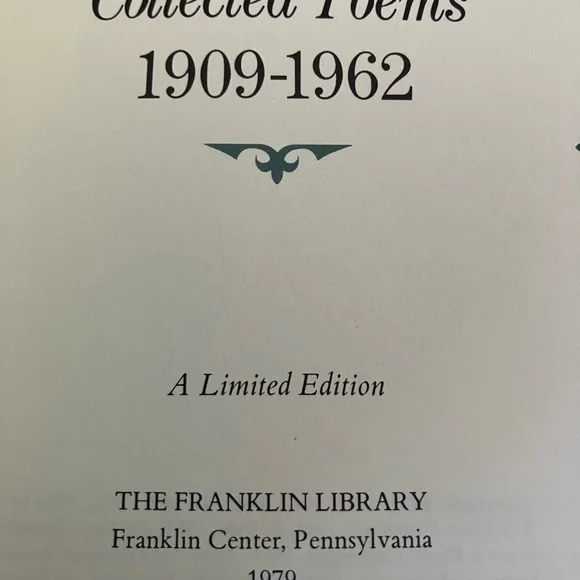 T.S. Eliot Poems 1909-1962 Leather book from the Franklin Library. 1979 - Picture 6 of 6